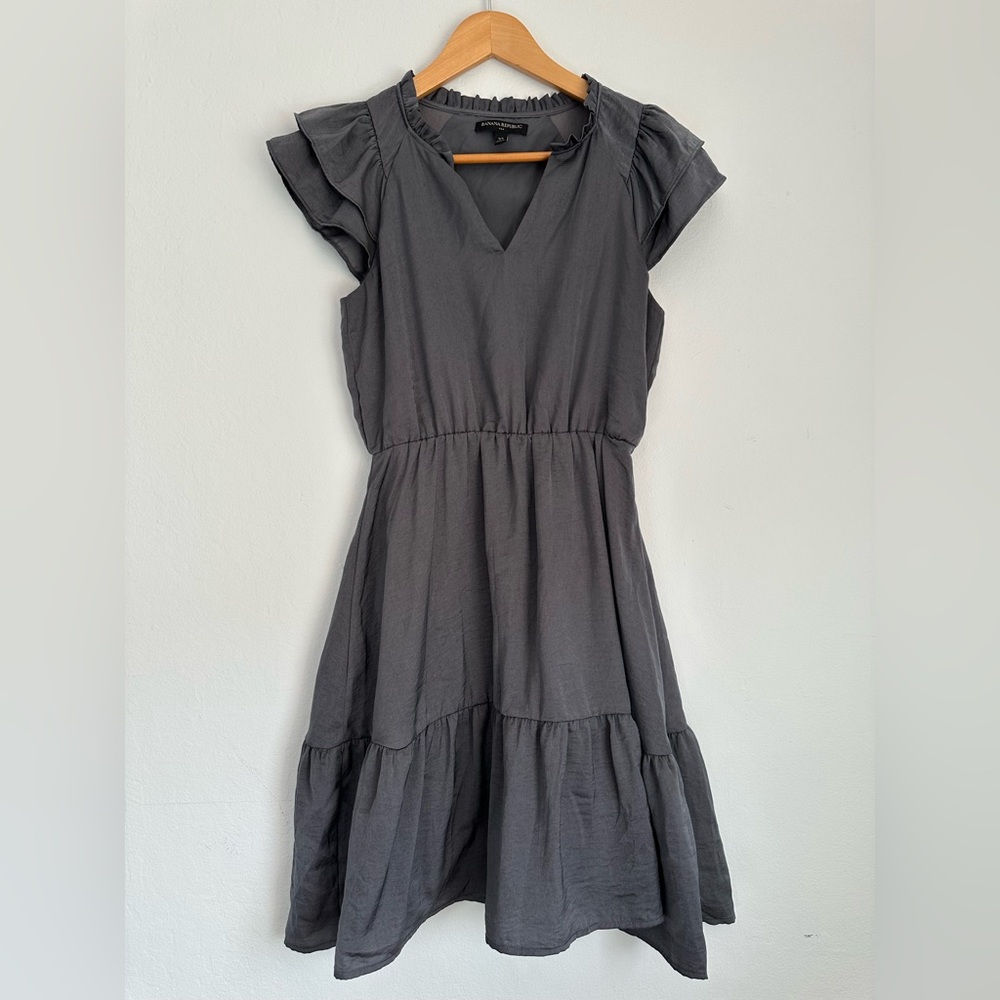 Banana Republic Factory Elegant Gray Women's Dress - Picture 2 of 7